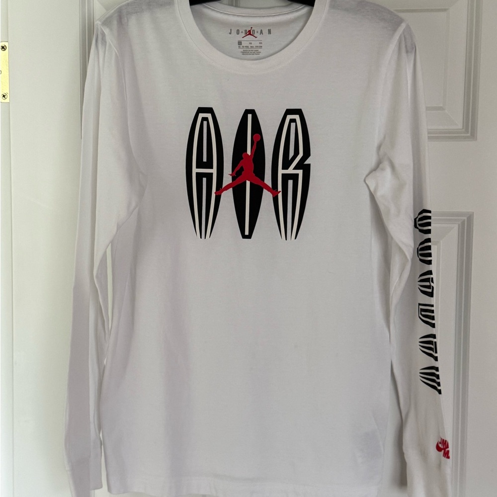 Jordan Boy’s White Tee with Red Logo